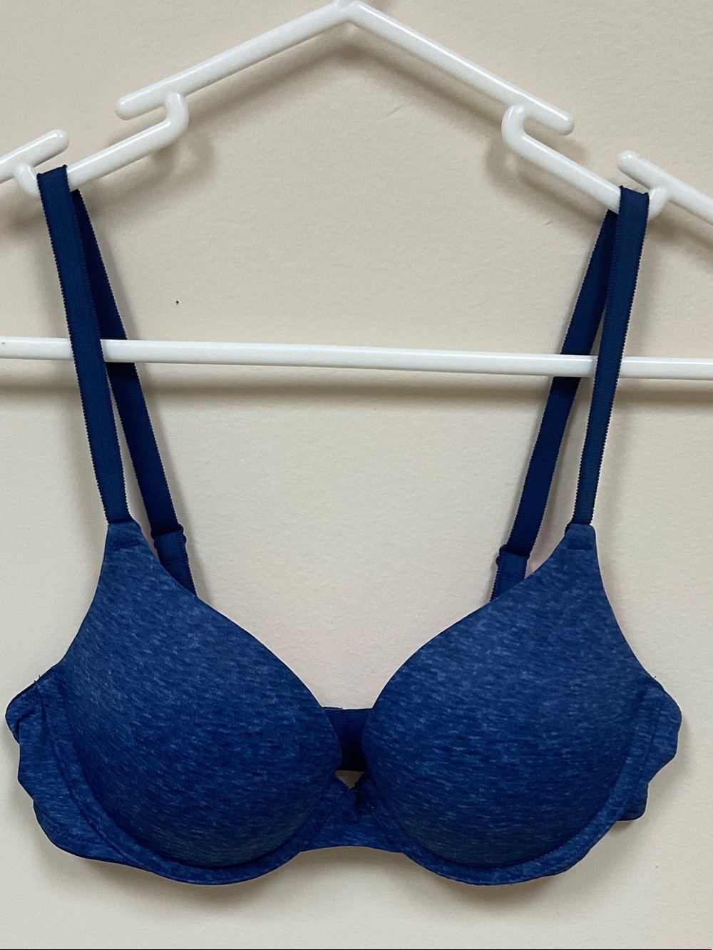 PINK Victoria's Secret Heathered Navy Padded Underwire Bra 34B NIOP